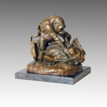 Singe d&#39;animaux Bronze Sculpture Orang-outan Carving Statue en laiton Tpal-149